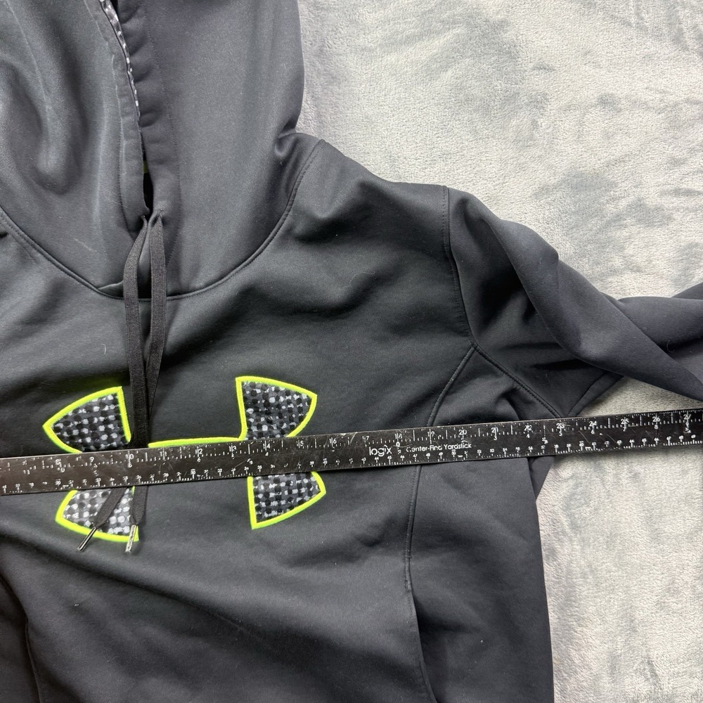 Cold Gear Under Armor Hoodie Semi-Fitted Unisex Adults Sz XL Black & Yellow Logo - Picture 4 of 5